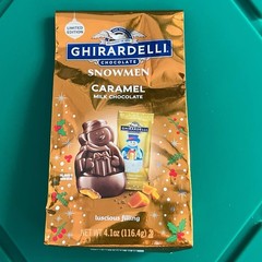 2 Pack Ghirardelli Milk Chocolate Caramel Snowmen Holiday Treat 4.1oz BB 05/2026