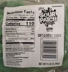 Sour Patch Kids Soft & Chewy Lime Flavored Candy Bulk 5 lb Bag