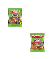 Haribo Gummi Candy, Twin Snakes Gold-Bears, 4 Oz Each PK OF 2