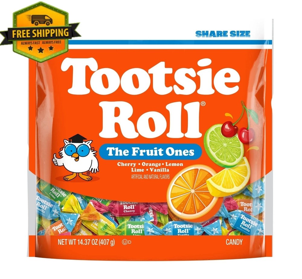 Tootsie Roll Fruit Chews Assorted Fruity Candy Gluten Free 14.37oz Bag