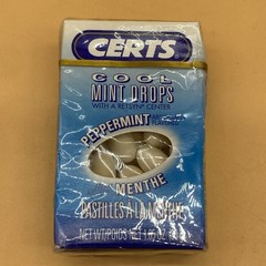 Vintage Certs Cool Mint Drops Peppermint Gum Breath Mints 1996 Sealed Pack READ!