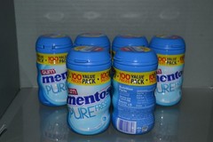 (6) Mentos Pure Fresh Sugar-Free Chewing Gum, Fresh Mint, 100 Piece Each, 07/27