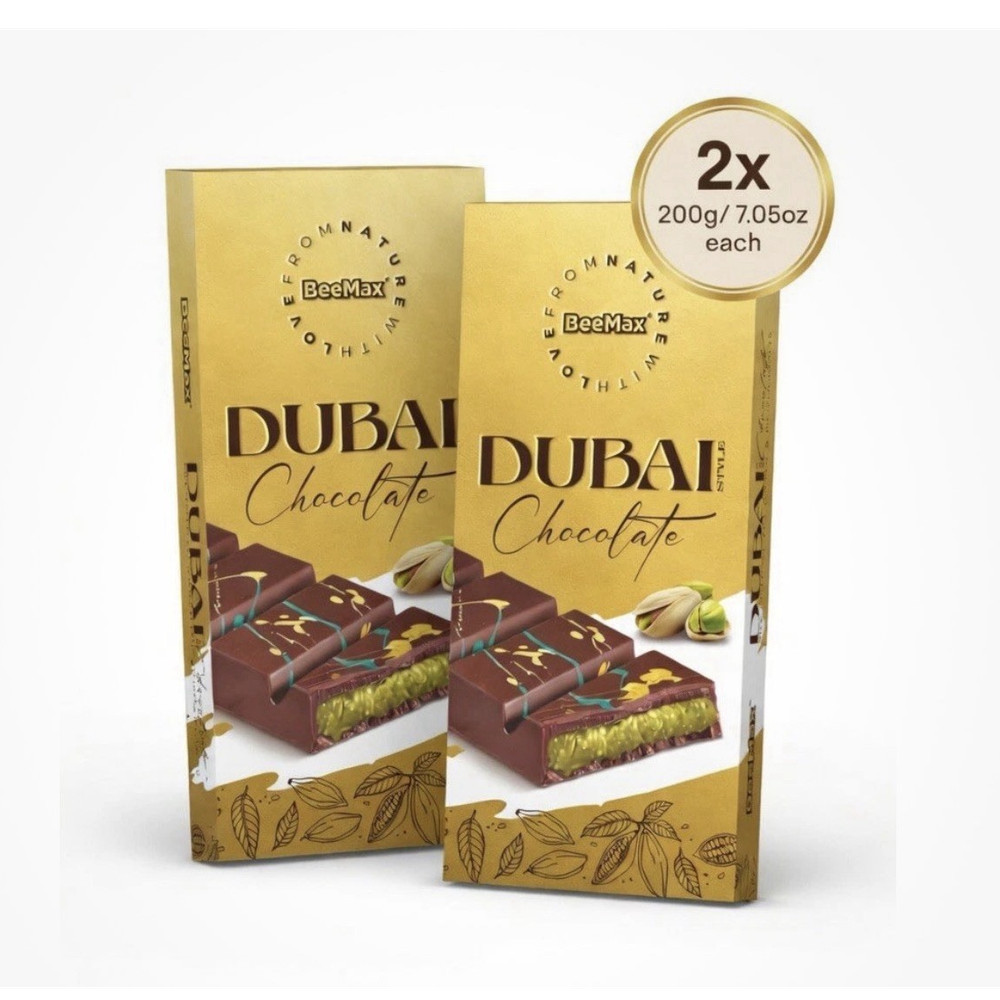 BeeMax Dubai Chocolate Blocks 2-Pack, 200 g Each (2 x 200 g)
