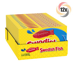 Full Box 12x Packs Swedish Fish Brand Original Soft & Chewy Theater Candy 3.1oz