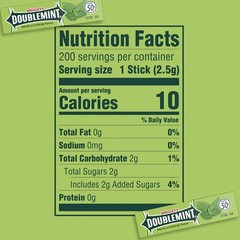 DOUBLEMINT WRIGLEY’S Chewing Gum Bulk 5 Count (Pack of 40), Green