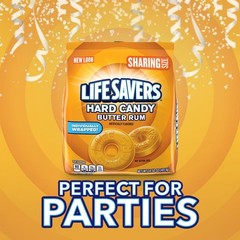 Individually Wrapped Butter Rum Hard Candy, 14.5 oz Sharing Size, Pack of 20