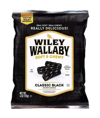 Wiley Wallaby Classic Black Licorice, 4 Ounce 4 (Pack of 16),