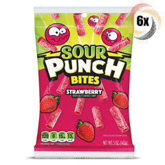 6x Bags Sour Punch Bites Strawberry Flavor Gummy Candy | 5oz | Fast Shipping