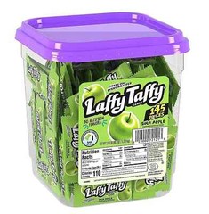 Laffy Taffy Mini Sour Apple Bar Candy Tub 49.3 oz. Bulk 145 Pc.