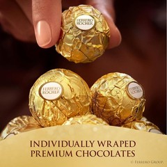 Ferrero Rocher Gourmet Hazelnut Milk Chocolate Gift Box, 42 Individually Wrapped