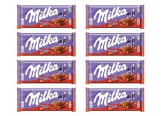 8x Milka Daim Alpine Milk Chocolate Bar With Daim Pieces 90g 3.1oz