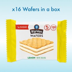 Rip Van Wafels Lemon Cookies, 16 Count, 1g 16 Count (Pack of 1), yellow