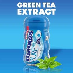 Mentos Pure Fresh Sugar-Free Chewing Gum with Xylitol,Fresh Mint,Pack of 4, 50pc