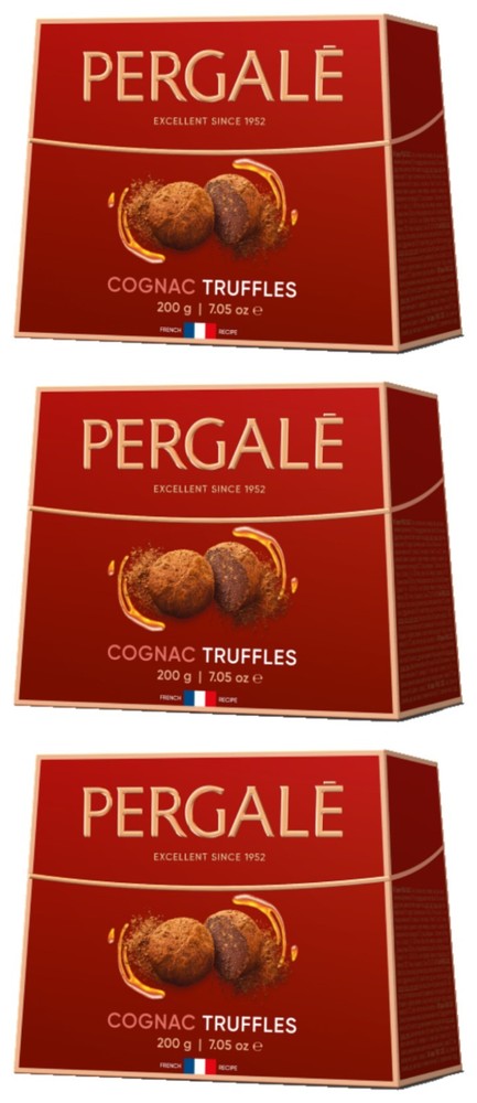 3 PERGALE COGNAC TRUFFLES Chocolate Candies Sweets Boxes 200g 7.05oz