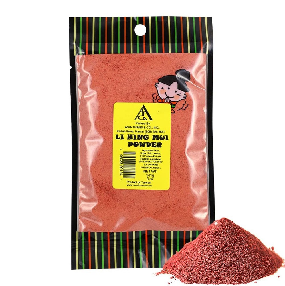 Asia Trans Li Hing Mui Crack Seed Plum Powder | 5 Ounce (Pack of 1), Red