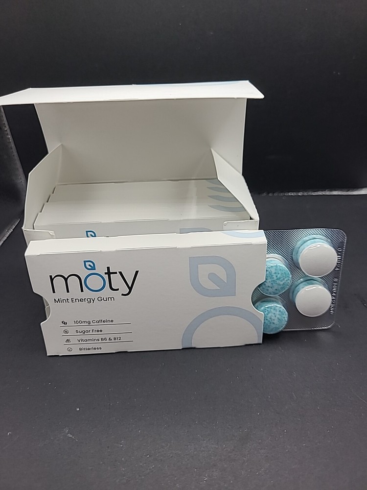 Lot of 5 Moty Pre Workout Energy Gum 100MG 10 Pcs Each (L)