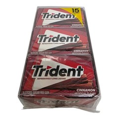 Trident Sugar Free Gum, Cinnamon, 15 Count 14 Pieces in Each Free Shipping E1/27