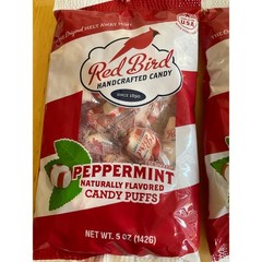Red Bird Handcrafted Peppermint Candy Puffs 5oz Bags 2-Pack Melt Away Mints USA