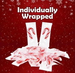 Christmas Mini Candy Canes Individually Wrapped Peppermint Flavor 100