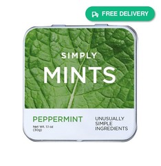 SIMPLY MINTS Natural Peppermint Breath Mints, 6 Pack 180 Pieces, Made With…