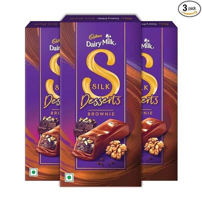 Cadbury Dairy Milk Silk Desserts Brownie Milk Chocolate Bar, 70 g (PACK OF 3)