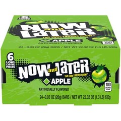 Now and Later Original Taffy Chews Candy, 0.93 Bar, apple, 22.32 Ounce (Pack of