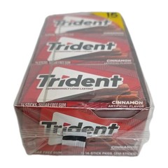 Trident Sugar Free Gum, Cinnamon, 15 Count 14 Pieces in Each Free Shipping E1/27