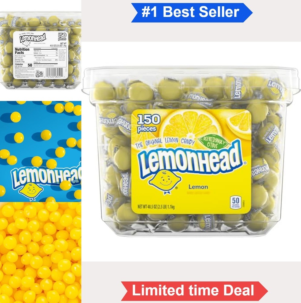 Lemon Hard Candy 150 Count 40.5 Ounce Individually Wrapped Bulk Tub Party
