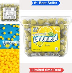 Lemon Hard Candy 150 Count 40.5 Ounce Individually Wrapped Bulk Tub Party