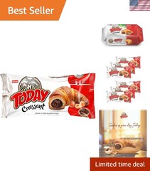 Soft and Rich Croissants with Hazelnut Filling | 6 Individually Wrapped Packs