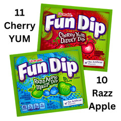 Fun Dip Candy 21 Count Cherry Yum & RazzApple Magic Dip Variety Pack