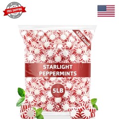 Bulk Starlight Peppermints Hard Candy – Approx. 450 Pieces, 5 lb Bag – Indivi…