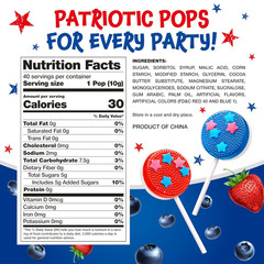 Patriotic Candy – 40 Count – 4th of July Lollipops Individually Wrapped – Red Wh