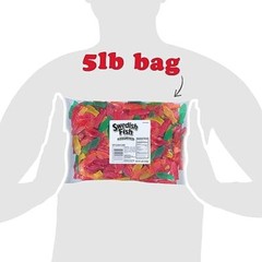 80 Ounce 5 lb Bag of Assorted Swedish Fish Soft Chewy Candy for Parties