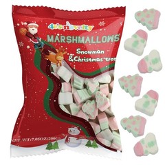 Christmas Marshmallow Soft Candy Treats Bulk 65 Pieces Snowman Santa Shapes