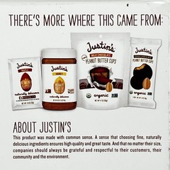 Justins Organic DARK Chocolate Nougat Peanut Caramel-12 Bars-B.B.Date: 6/18/2026