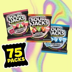 SOUR JACKS, Sour Gummy Candy, Variety Pack, 75 0.5 oz Snack-Size Pouches, Wat…