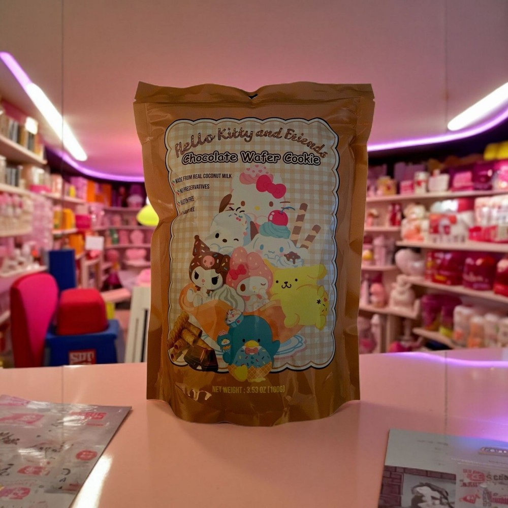 Hello Kitty and Friends Chocolate Wafer Cookie 100g, Gluten Free -Free Shipping!