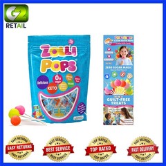 Natural Fruit Sugar Free Lollipops – Dentist Approved 25 Count for Kids & Adults