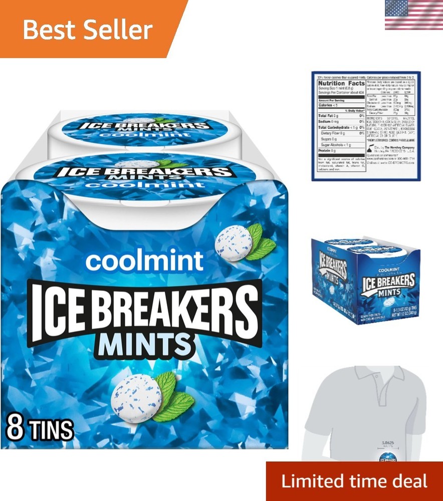 Portable Sugar-Free Coolmint Breath Mints Tins – Perfect for On-the-Go Freshness