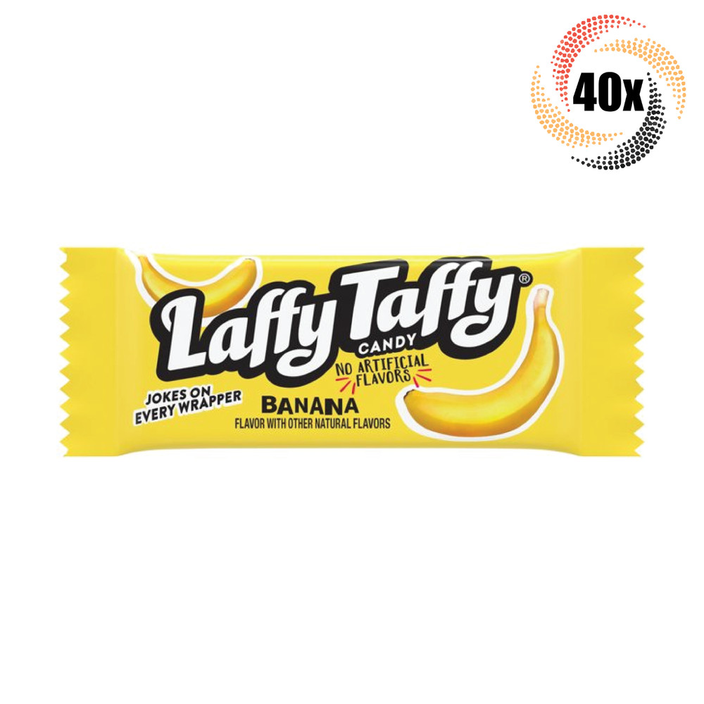 40x Pieces Laffy Taffy Banana Flavored Taffy Candy Pieces No Artificial Flavors!