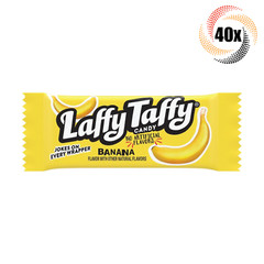 40x Pieces Laffy Taffy Banana Flavored Taffy Candy Pieces No Artificial Flavors!