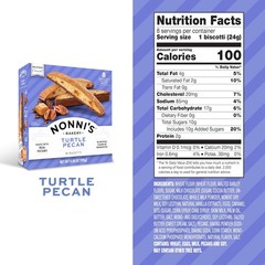 Nonni’s Bakery Turtle Pecan Biscotti Cookies, Individually Wrapped, Italian Coff