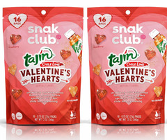 2 x Snak Club Tajin Chili & Lime Valentine’s Hearts Gummy Gummies Candy 16 Pack