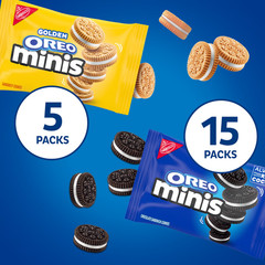 OREO Minis Sandwich Cookies Variety Pack, Original Creme and Golden OREO 20pack@