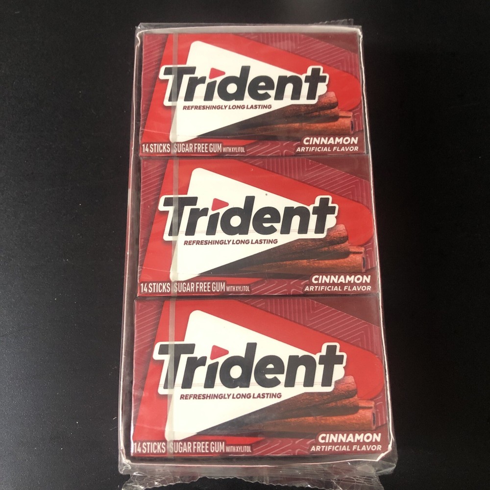 Trident Cinnamon Sugar Free Gum, 12 Packs of 14 Pieces (168 Total Pieces)