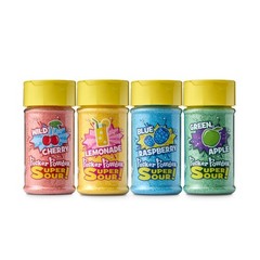 Pucker Powder Super SOUR Topping Assortment 4 – 2.1 oz shakers, Multi-Colored