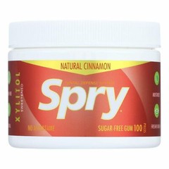 Spry Dental Defense System Chewing Gum Cinnamon Flavor with 100% Xylitol 100 ct