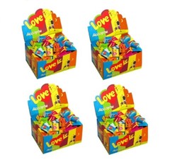 4x LOVE IS… MIXED FLAVORS SEALED BOXES 100 PCS Assorted Bubble Gums Valentine