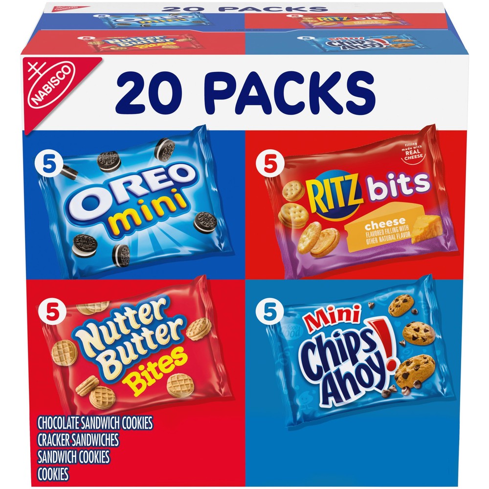 Nabisco Classic Snack Mix Variety Pack 20 Mini Packs OREO Chips Ahoy RITZ
